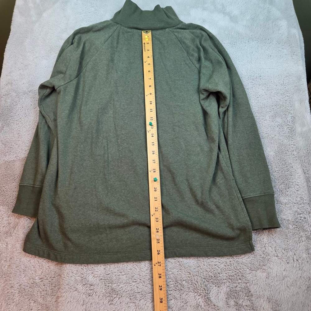 J.Crew Button Shoulder Mock Neck Sweater Womens Large Olive Green Pullover - Picture 6 of 7